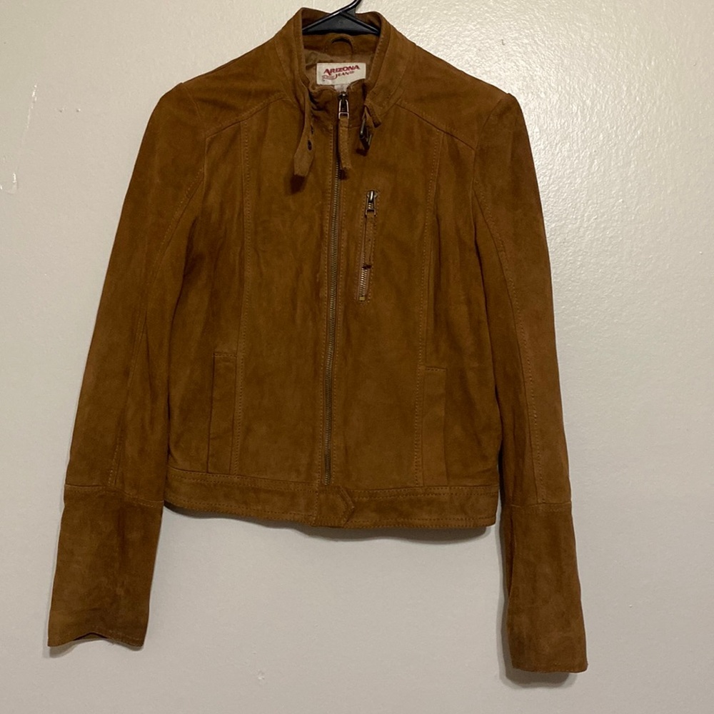 Arizona the original jeans leather Jacket size Medium color brown